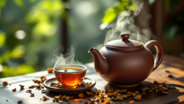 Da Hong Pao Tea In A Rustic Clay Teapot