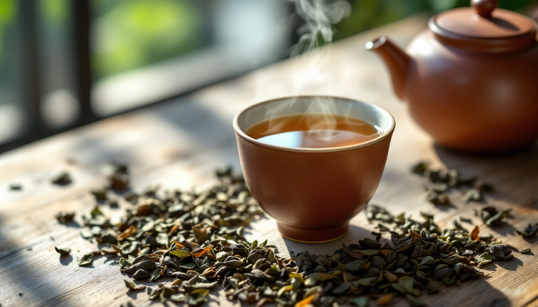 Oolong Tea With Vintage Teapot